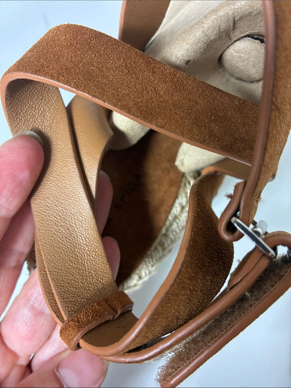 Via Spiga Suede Espadrille Ankle-Strap Sandals Wedge